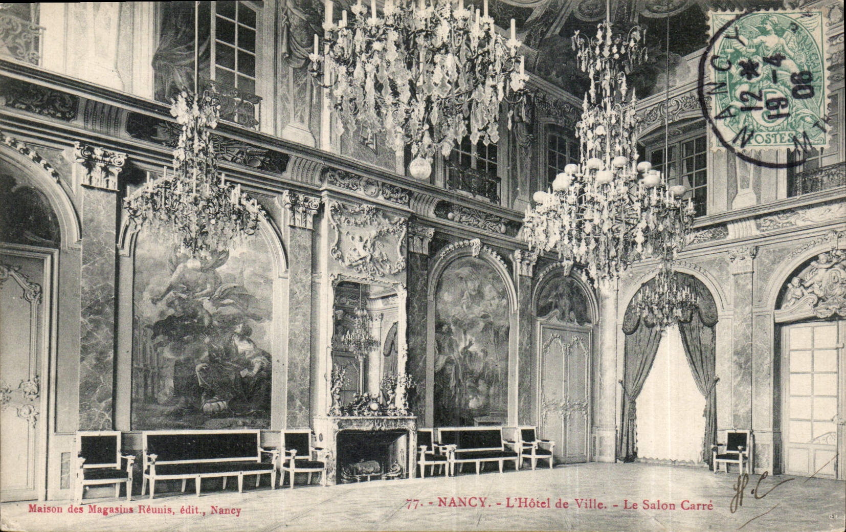 CPA Nancy l'Hotel de Ville le Salon Carree 