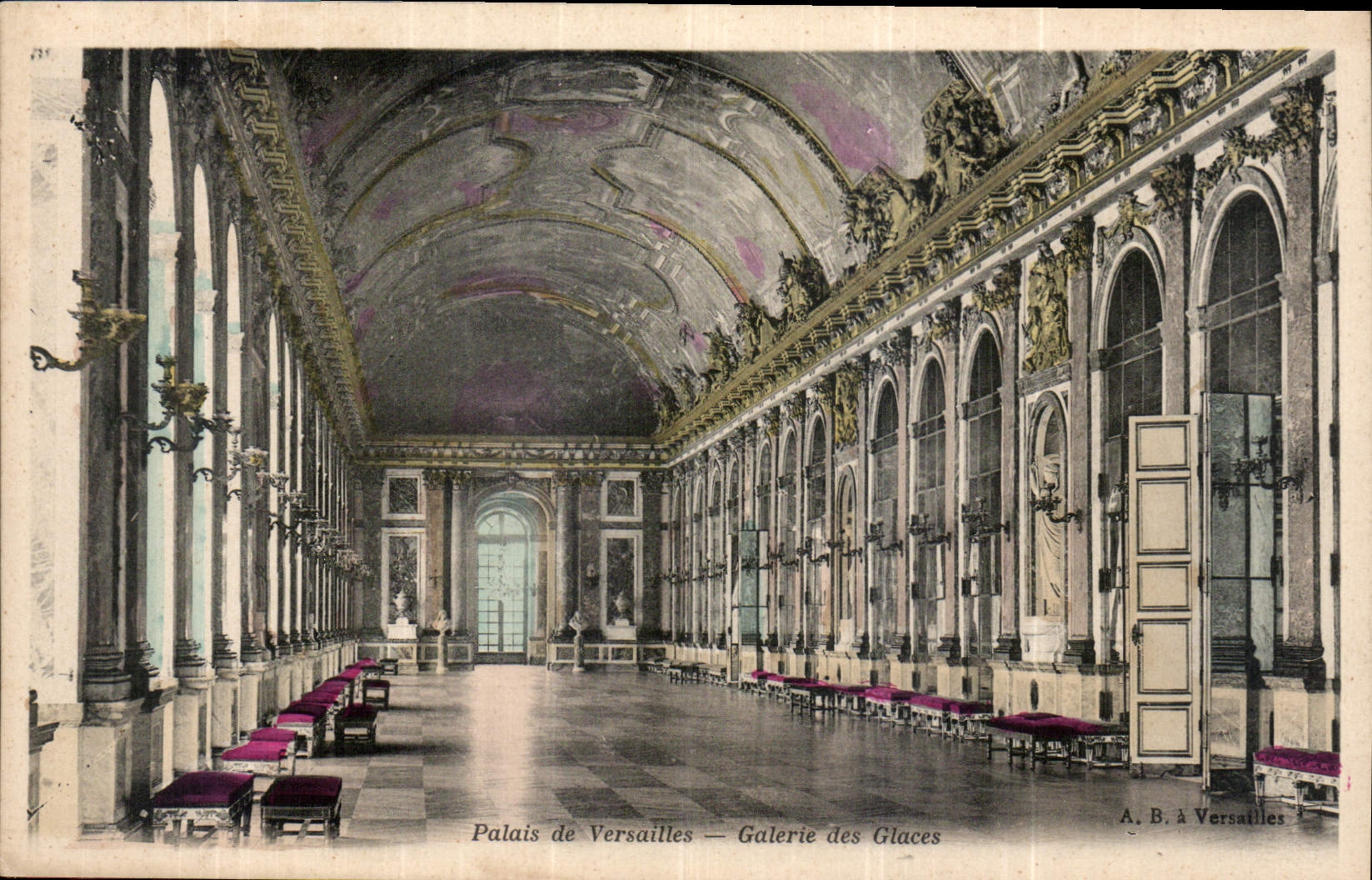 CPA Palais de Versailles Galerie des Glaces 