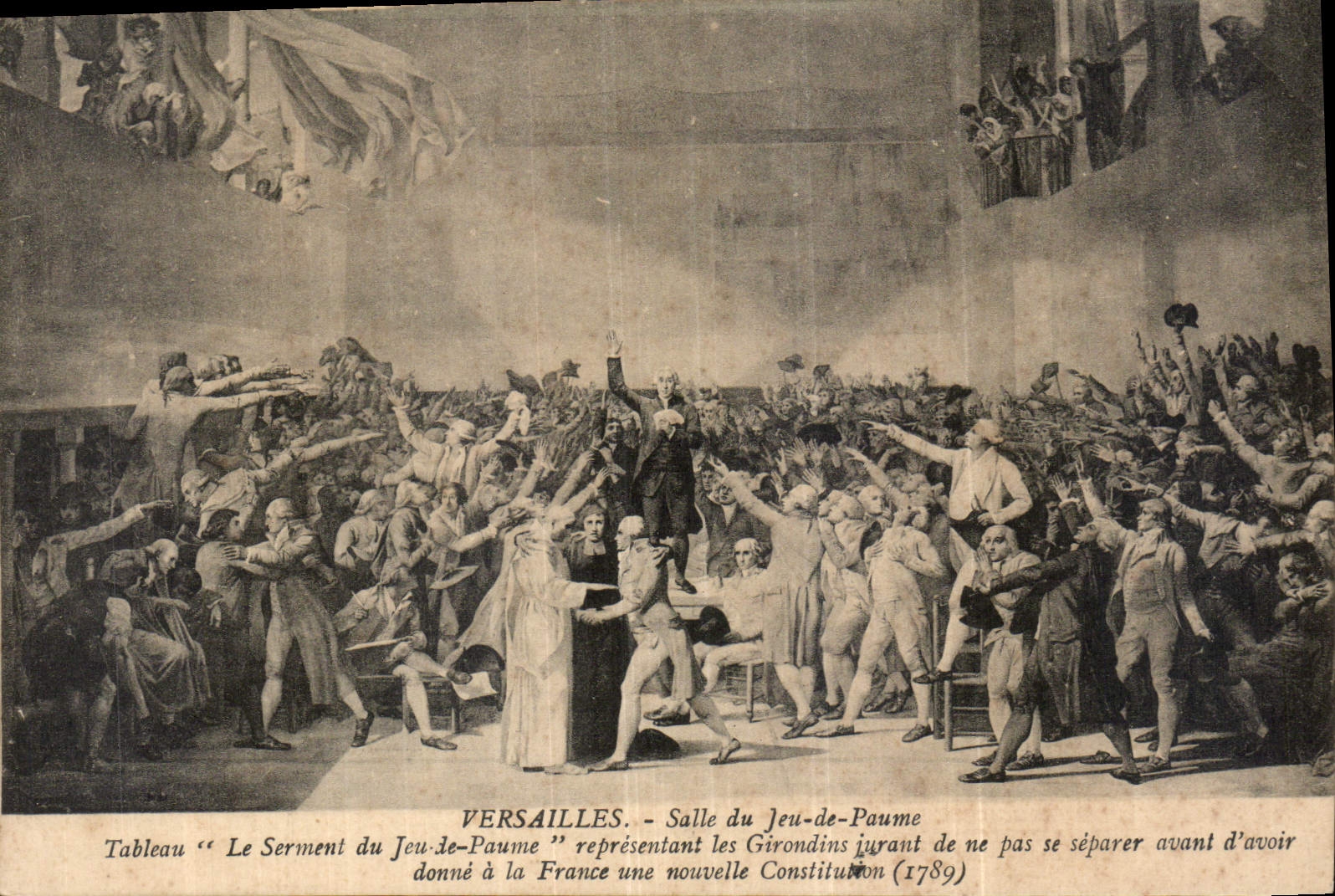 CPA Versailles Salle du Jeu de Paume Tableau Le Serment du Jeu de Paume 