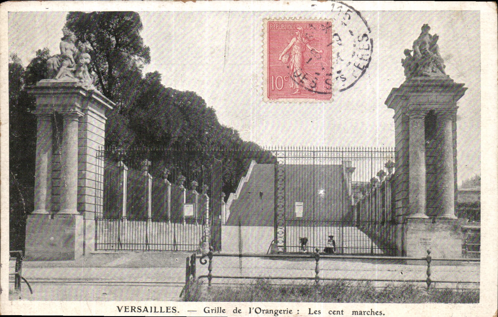 CPA Versailles Grille de l'Orangerie Les cent marches 