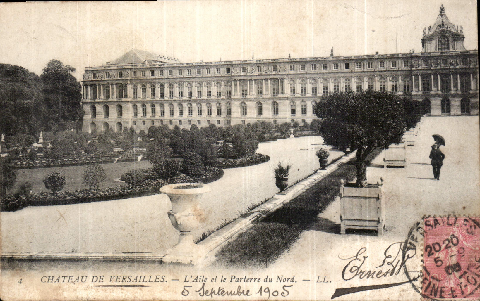 CPA Chateau de Versailles l'Aile et le Porterre du Nord 