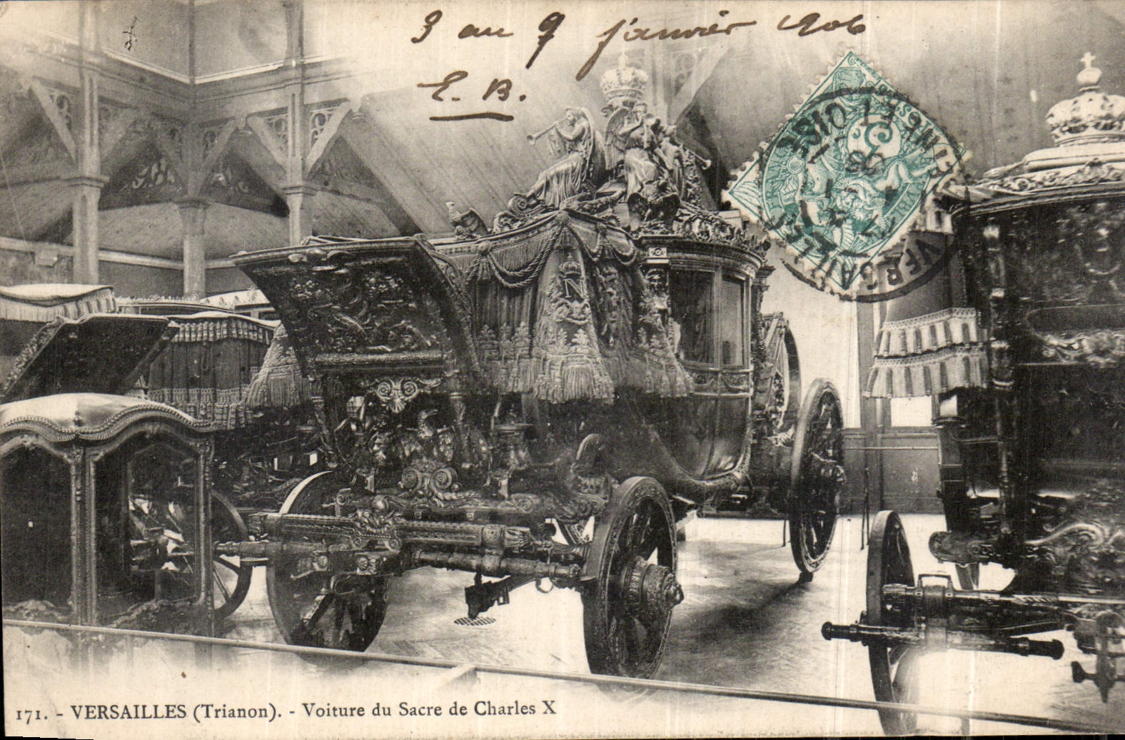 CPA Versailles Trainon Voiture du Sacre de Charles X