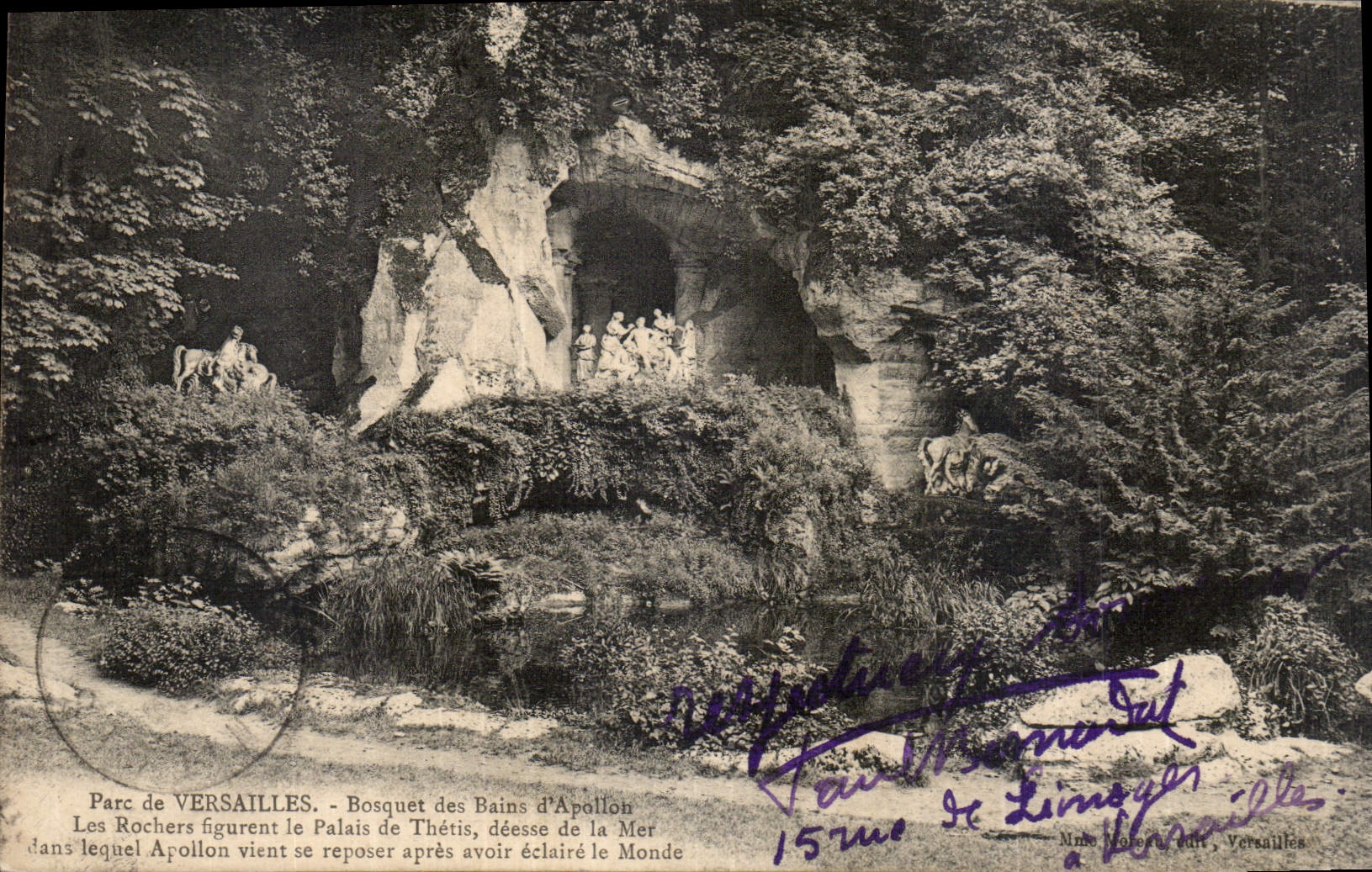 CPA Parc de Versailles Bosquet des Bains d'Apollon Les Rochers figurent le Palais de Thetis 