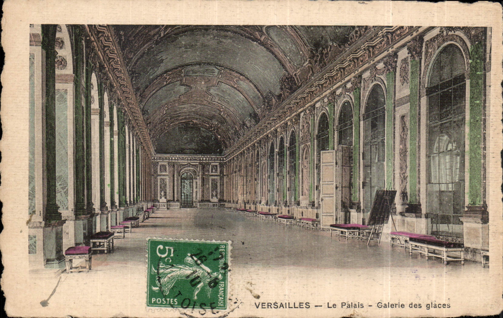 CPA Versailles Le Palais Galerie des glaces 