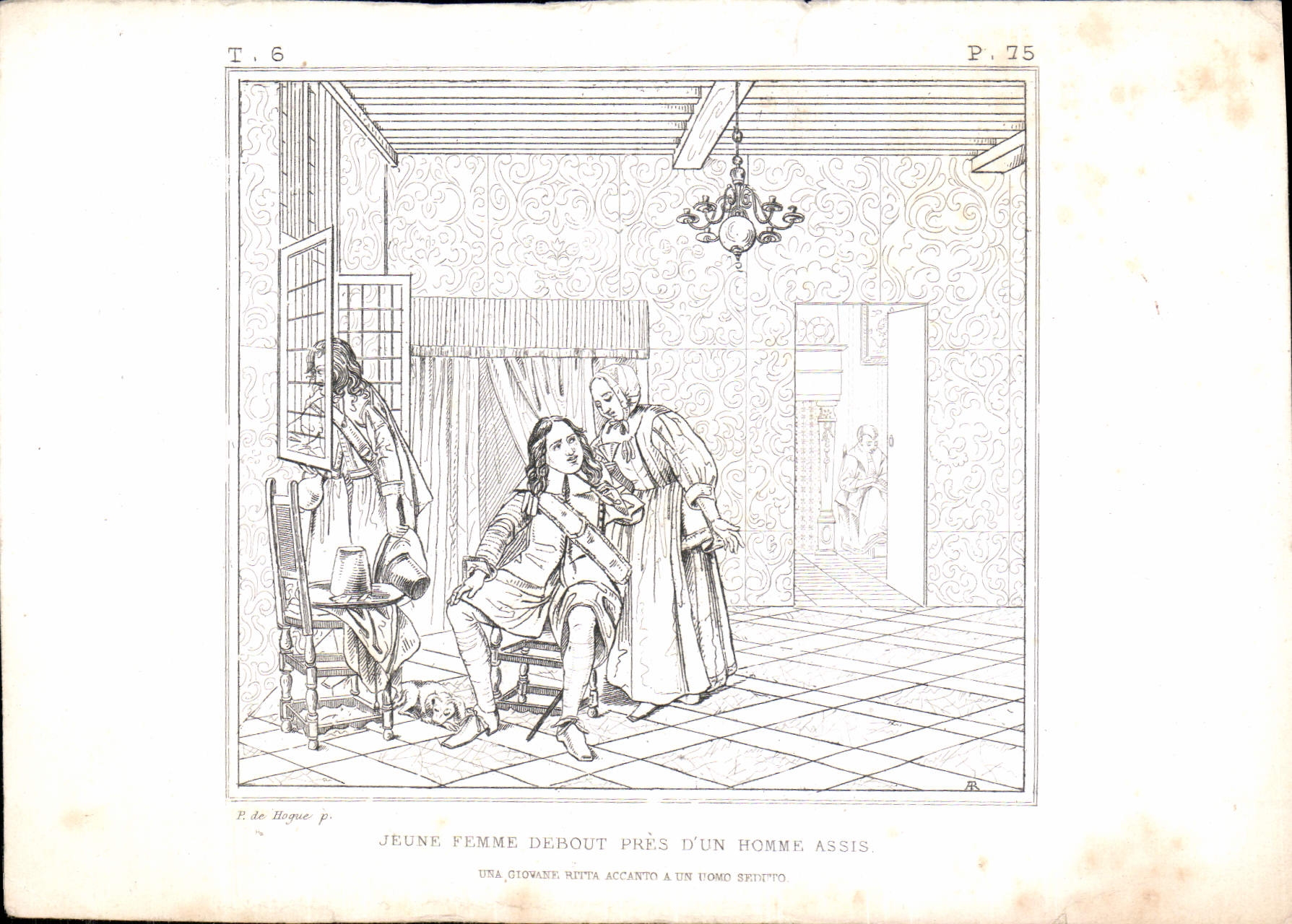 CPM Jeune Femme de hout pres d'un Homme Assie