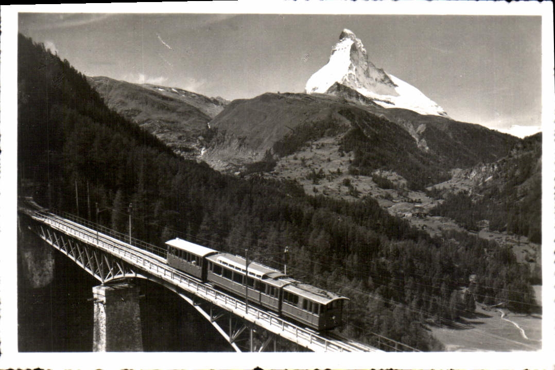 CPM Gornergratbahn Findelenbrucke u Matterhorn 