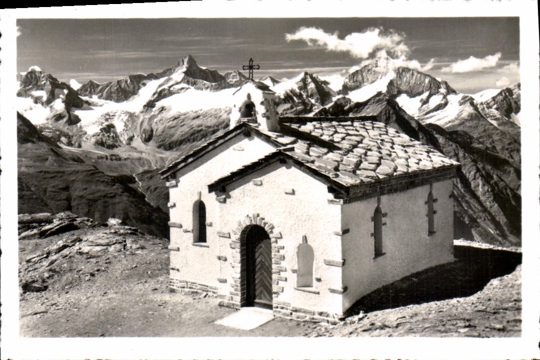 CPM Zermatt Kapelle auf Gornergrat 3130 m Obergabelhorn u Weisshorn
