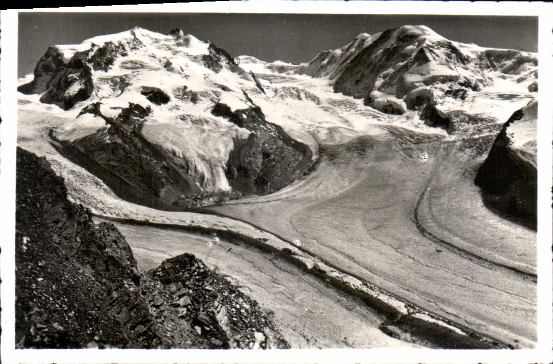 CPM Monte Rosa Lyskamm Gornergletscher u Grenzgletscher vom Gornergrat 