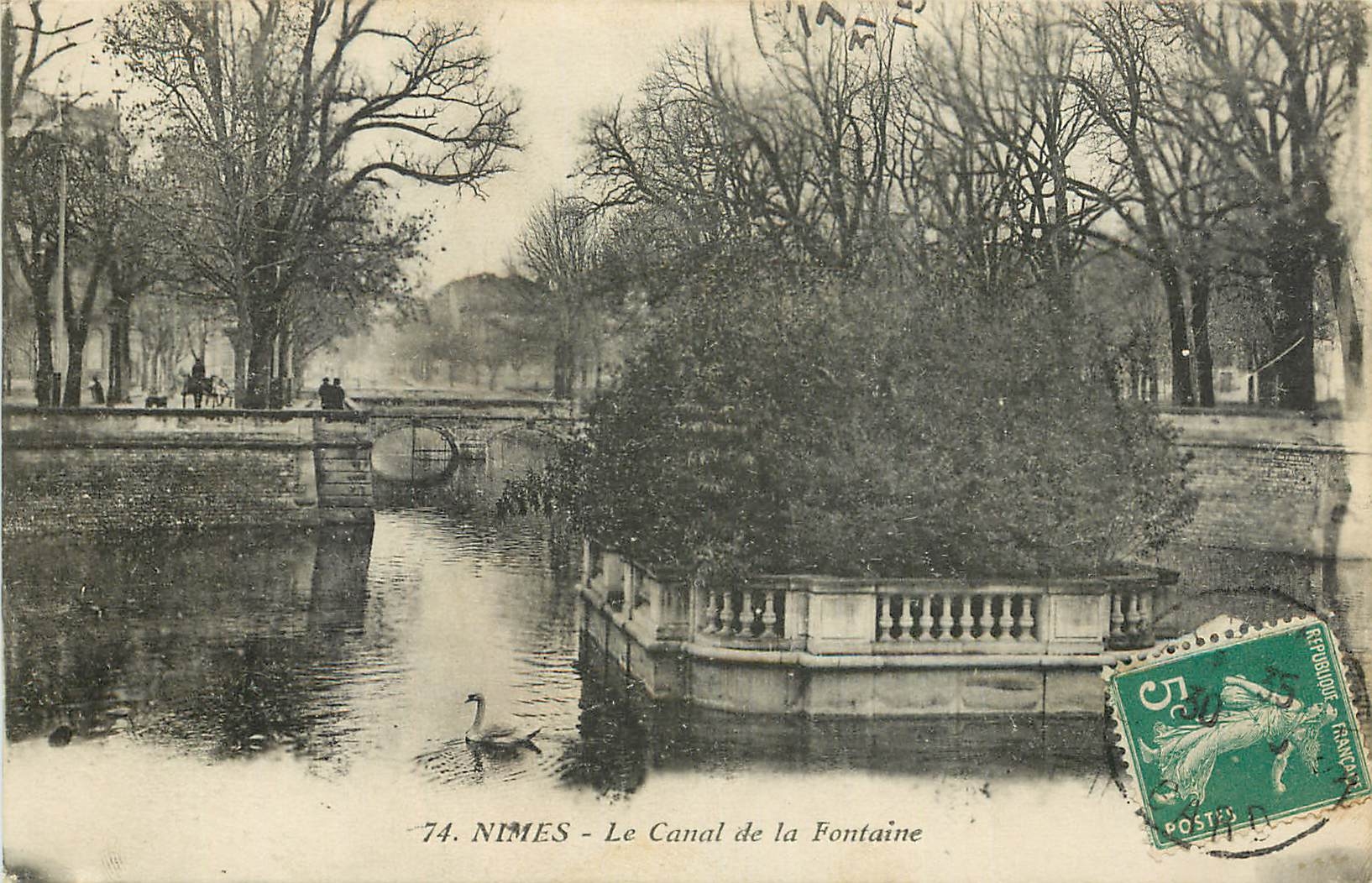 CPA Nimes Le Canal de la Fontaine 