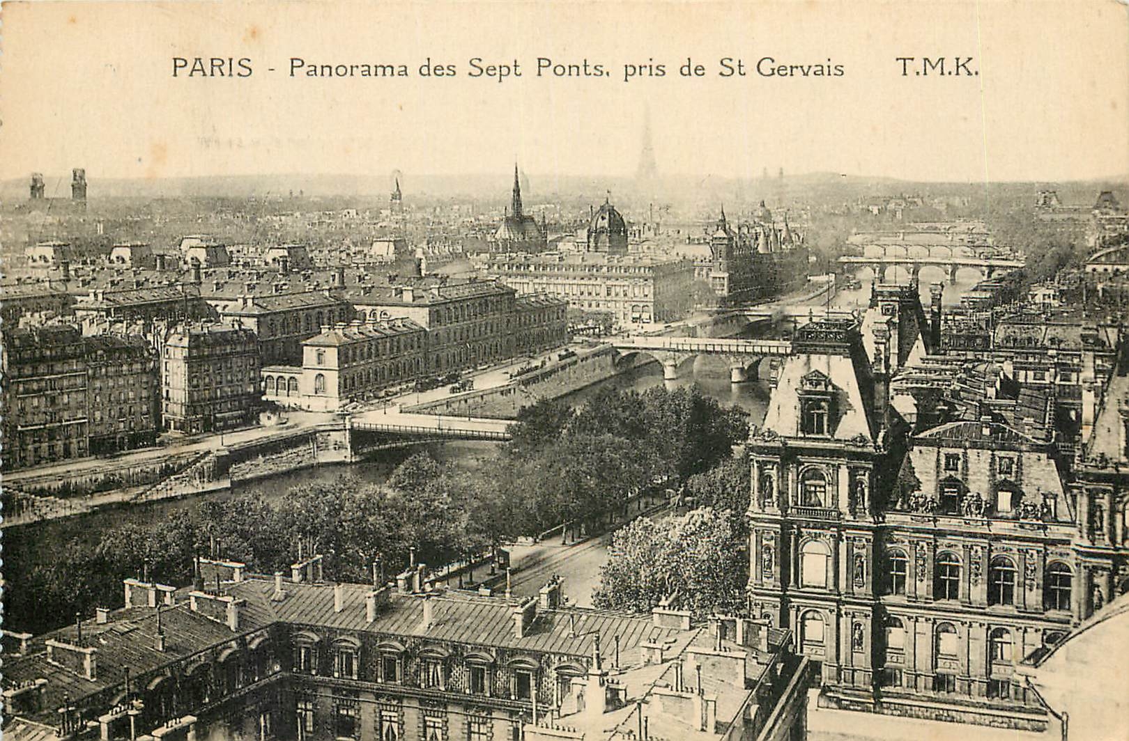 CPA Paris Panorama des Sept Ponts pris de St Gervais