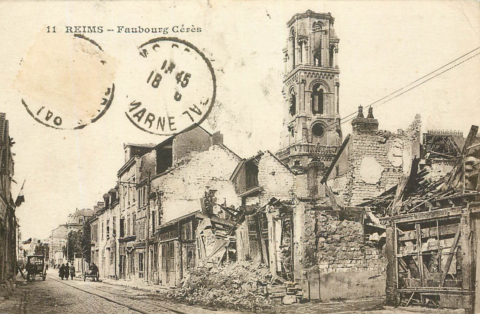 CPA Reims Faubourg Ceres Militaria