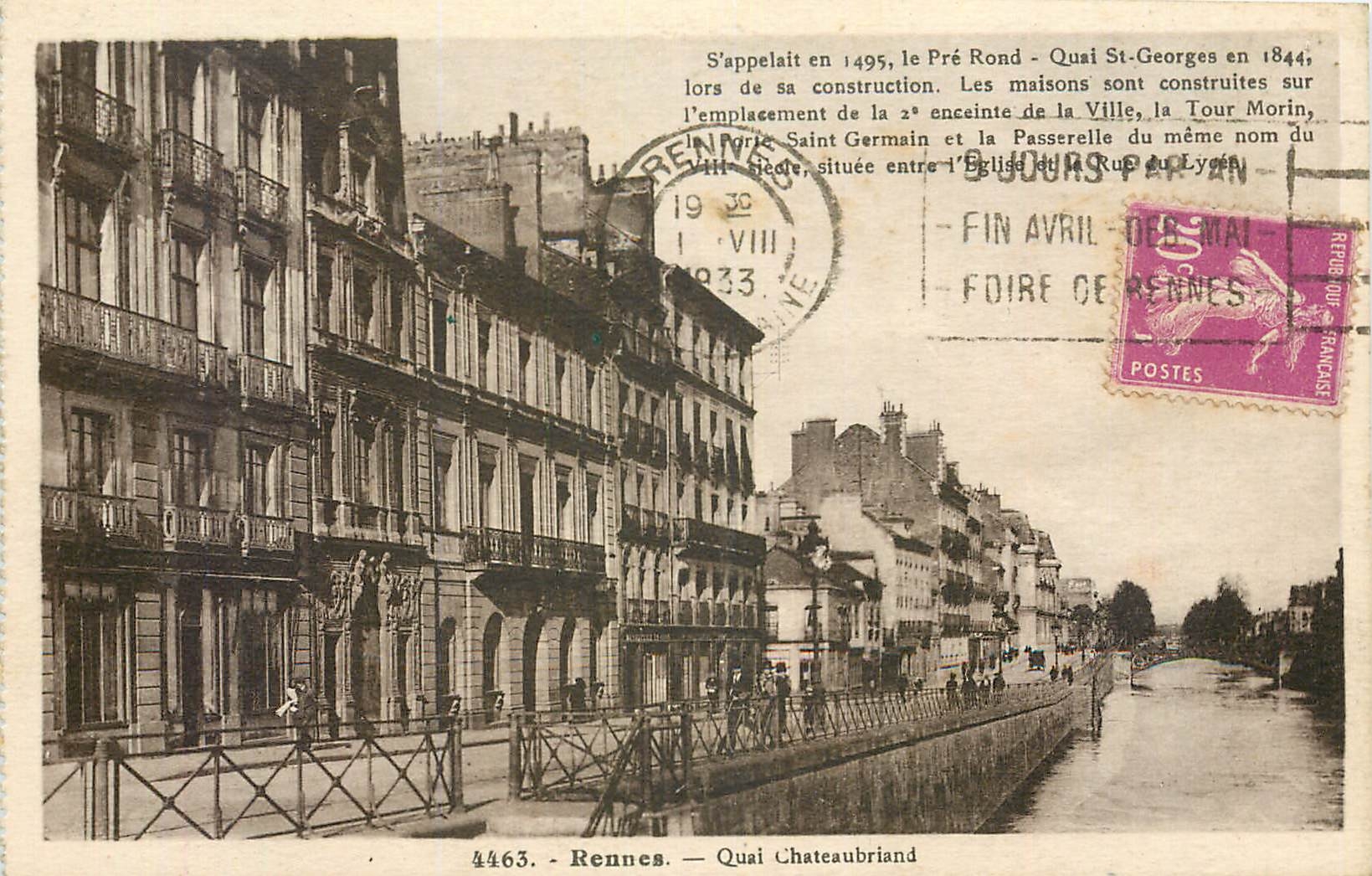 CPA Rennes Quai Chateaubriand 