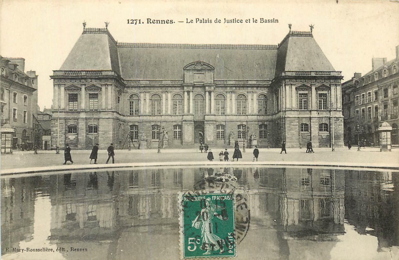 CPA Rennes Le Palais de Justice et le Bassin 