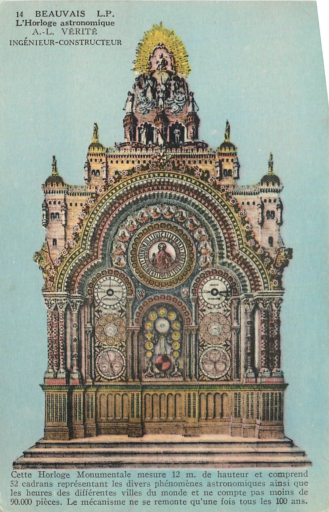 CPA Beauvais L'Horloge astronomique 