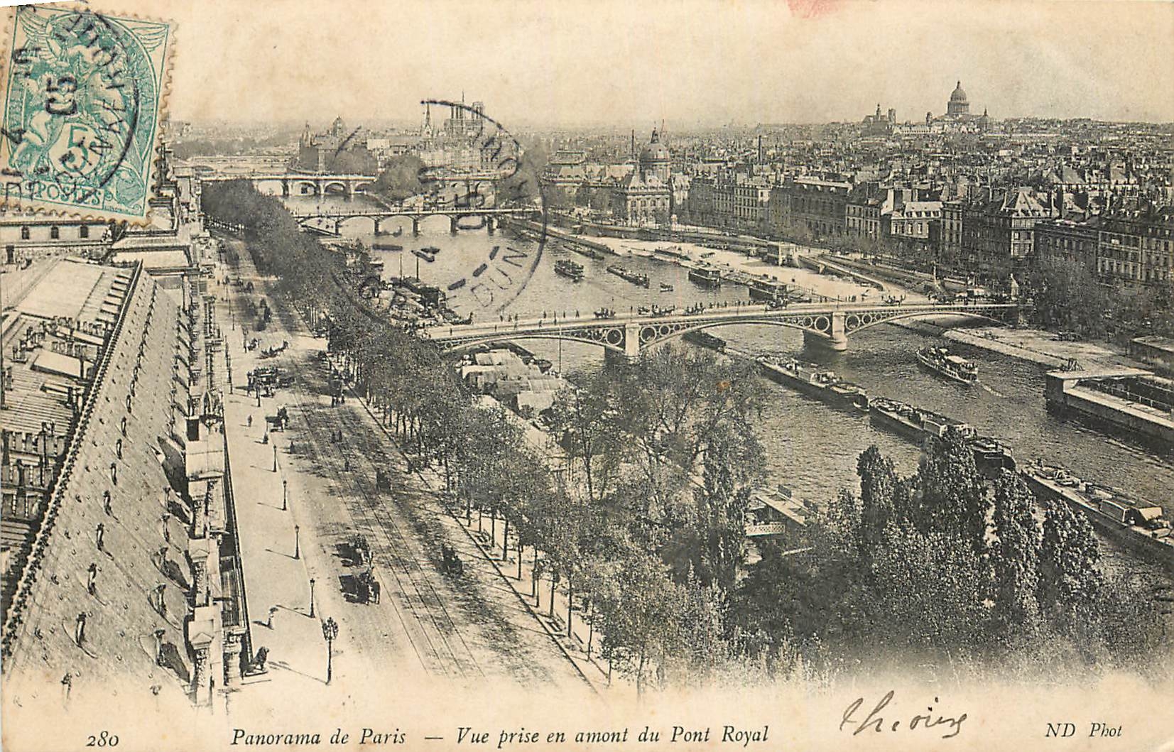 CPA Panorama de Paris Vue prise en amont du Pont Royal