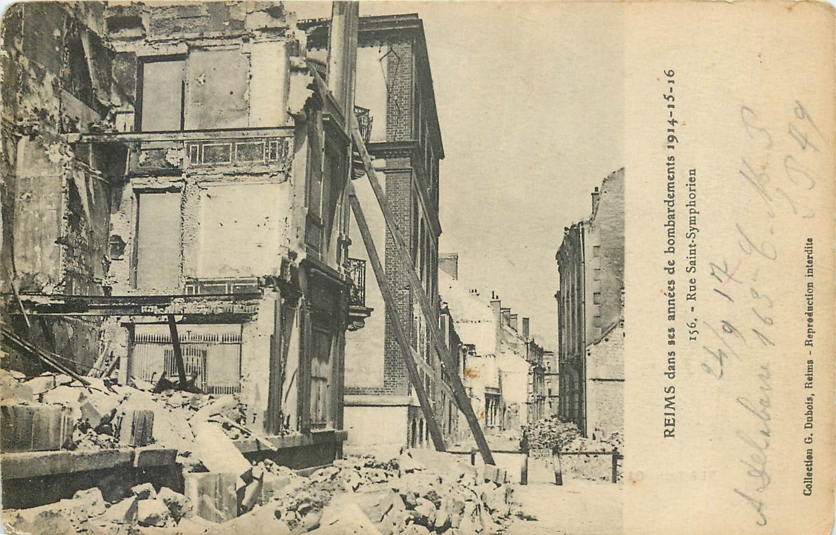 CPA Reims dans ses annees de bombardements 1914-15-16