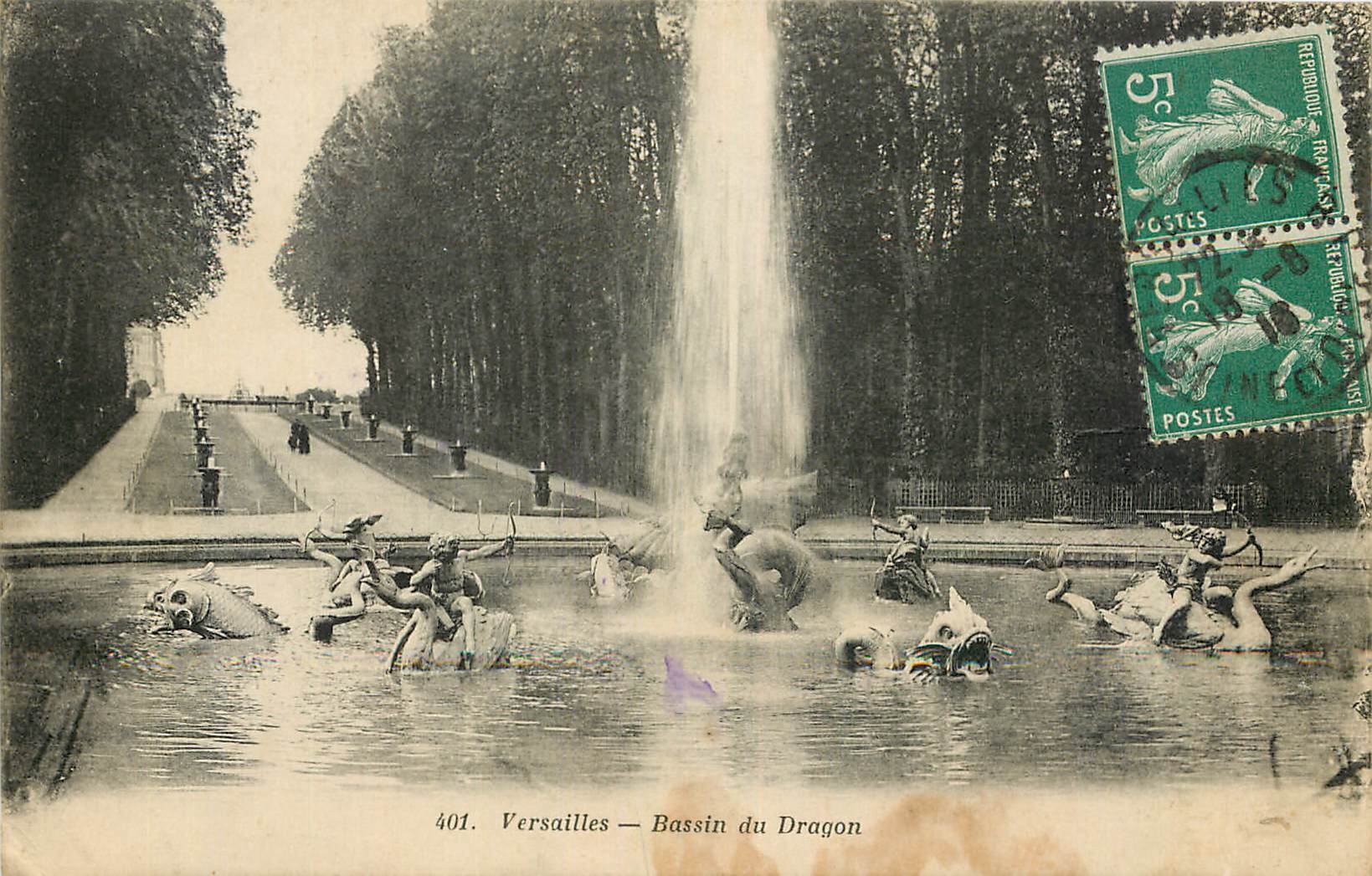 CPA Versailles Bassin du Dragon 
