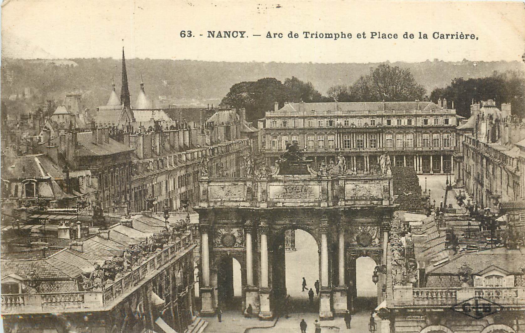 CPA Nancy Arc de Triomphe et Place de la Carriere 