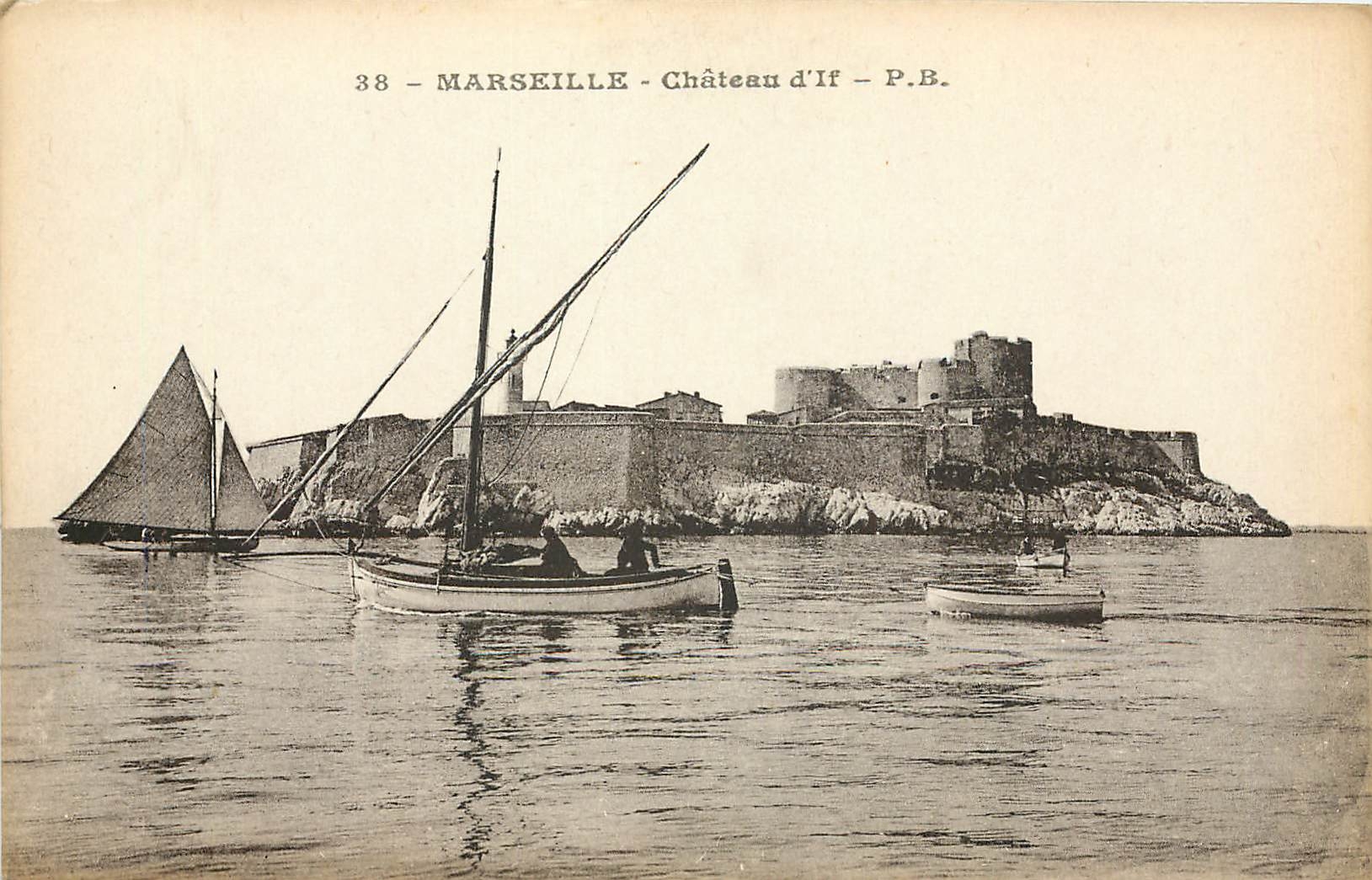 CPA Marseille Chateau d'If Bateau Barque