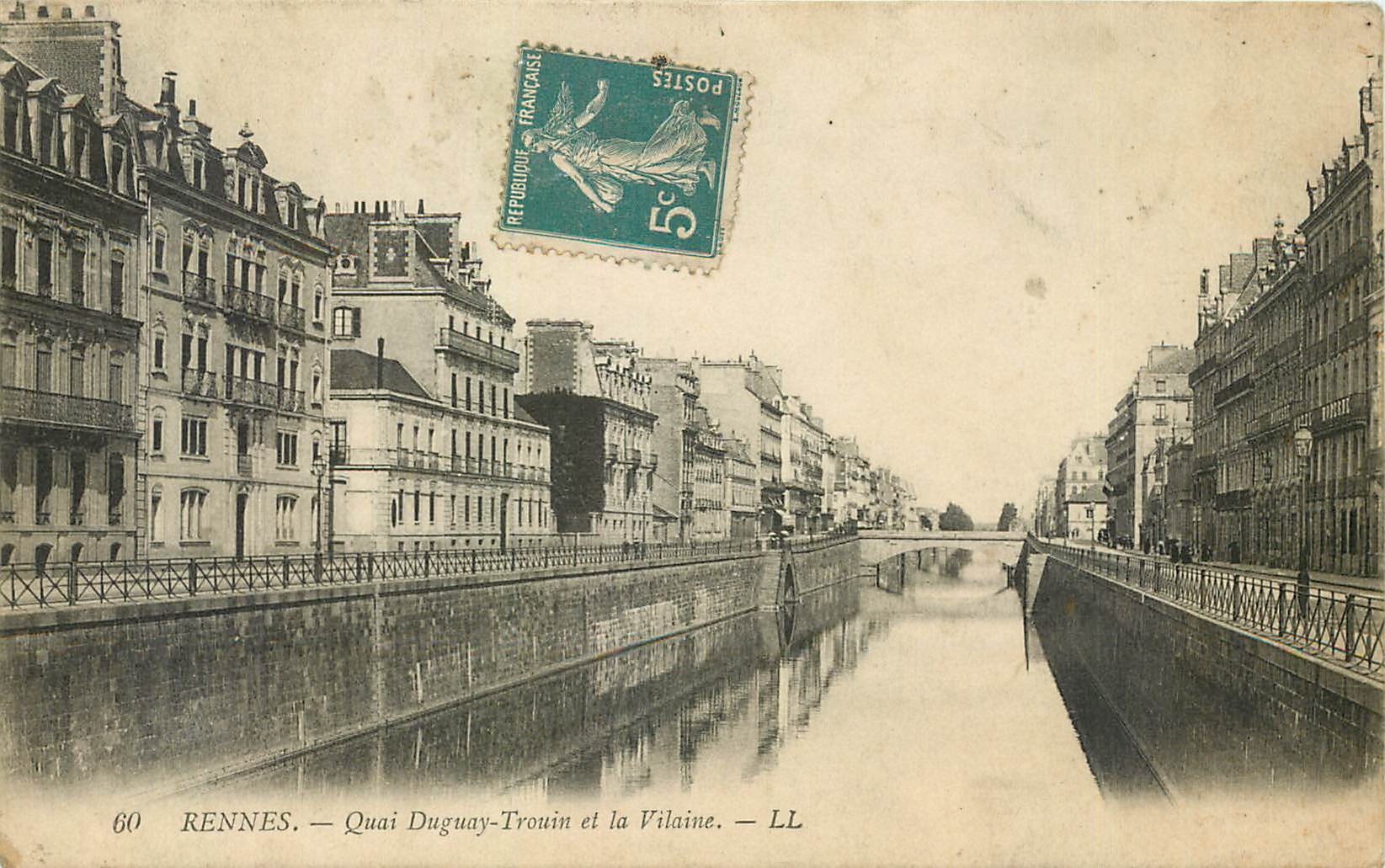 CPA Rennes Quai Duguay Trouin et la Vilaine