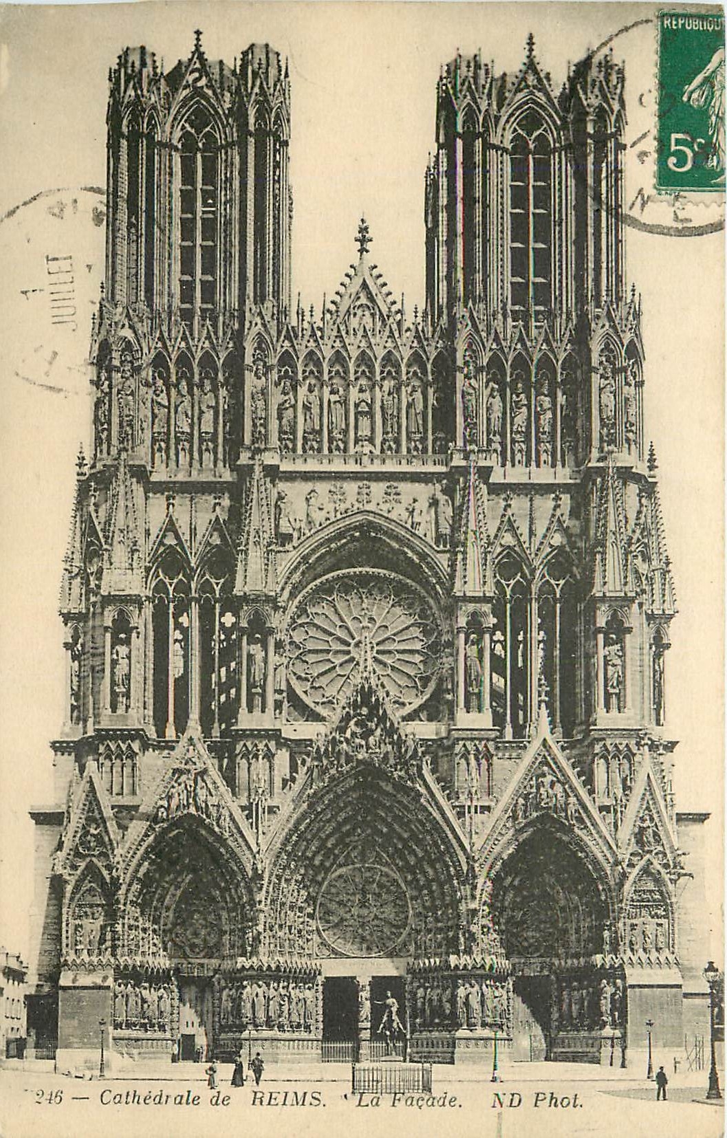 CPA Cathedrale de Reims la Facade 