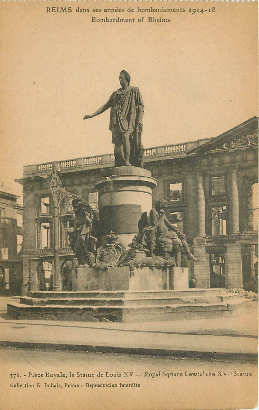 CPA Reims dans ses annees de bombardements Bombardement of Rheims 