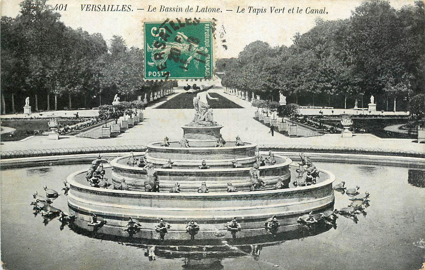 CPA Versailles Le Bassin de Latone Le Tapis Vert et le Canal