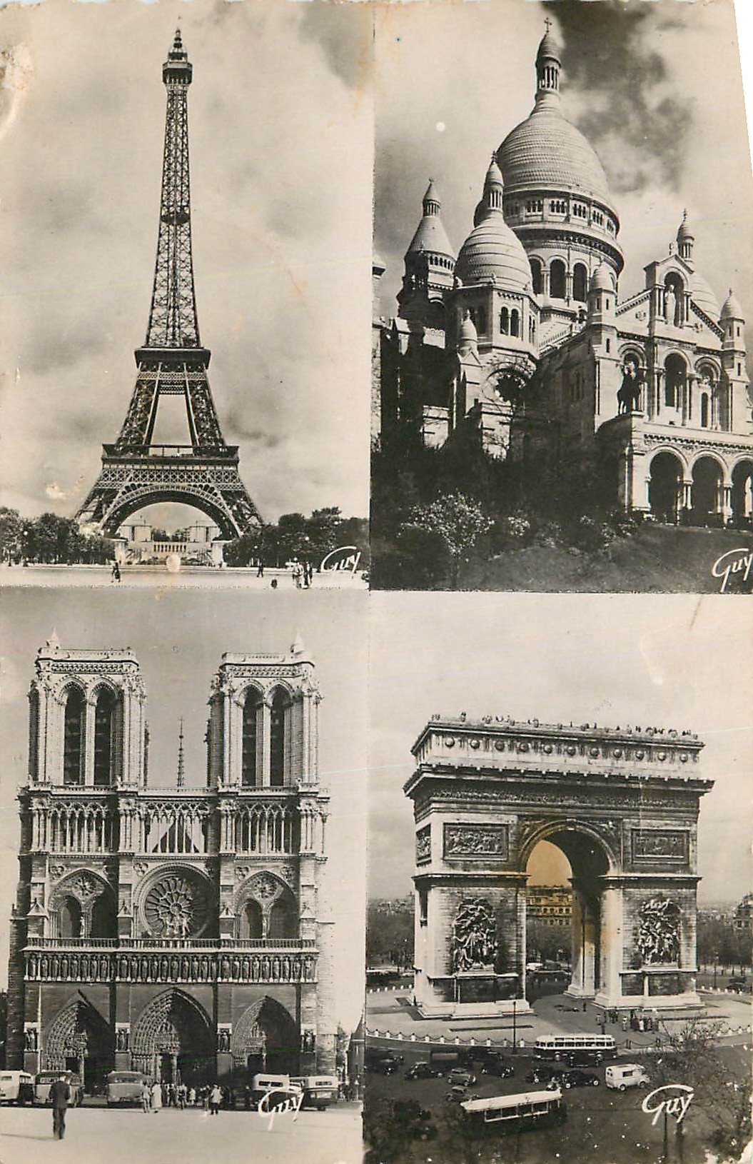 CPA Paris et ses Merveilles la Tour Eiffel 1887 1889 la Basilique du Sacre Coeur de Montmartre 1876 