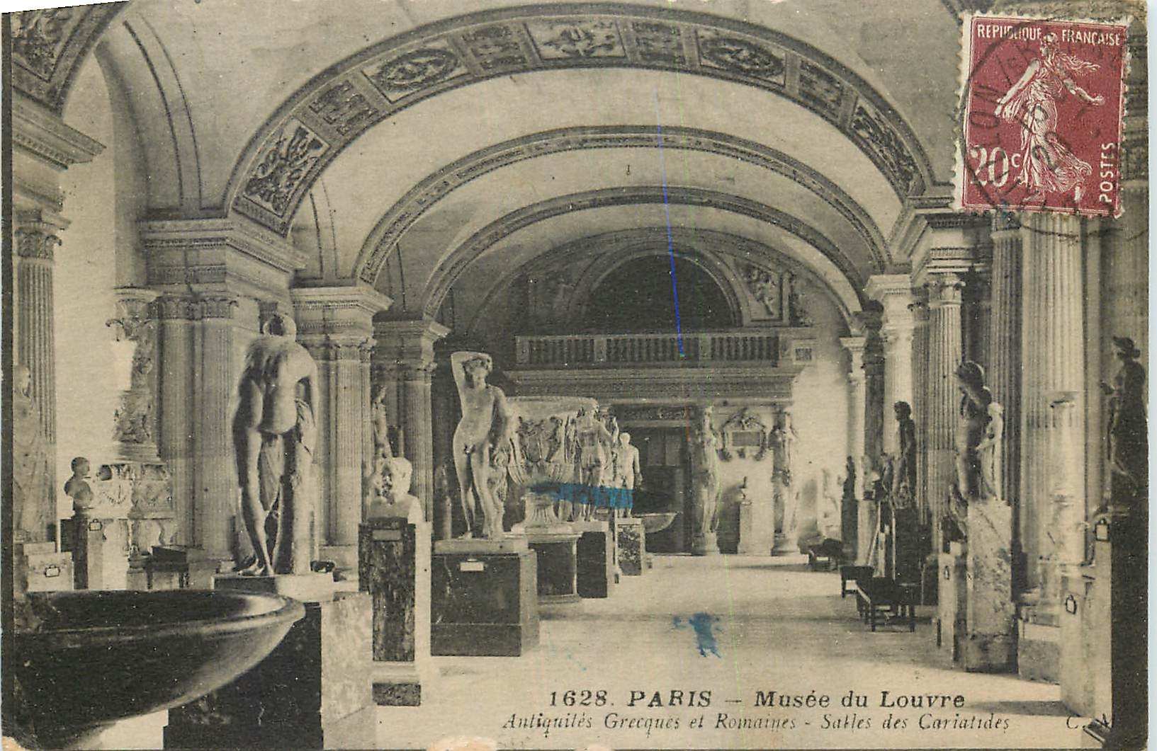 CPA Paris Musee du Louvre antiquites Grecques et Romaines Salle des Cariatides