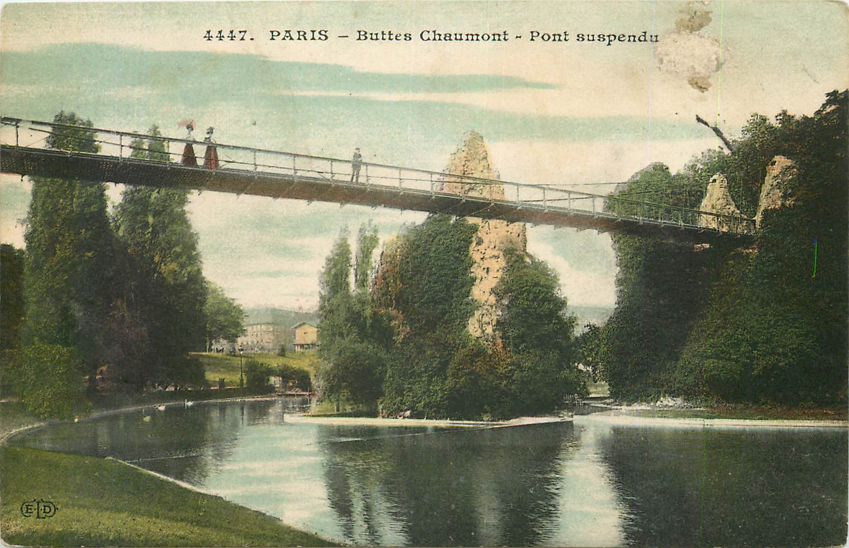 CPA Paris Buttes Chaumont Pont suspendu 