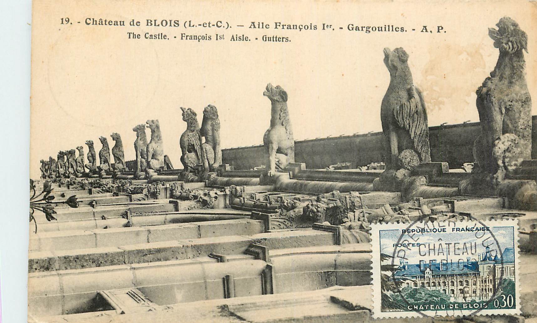 CPA Chateau de Blois L et C Aile Francois I Gargouilles