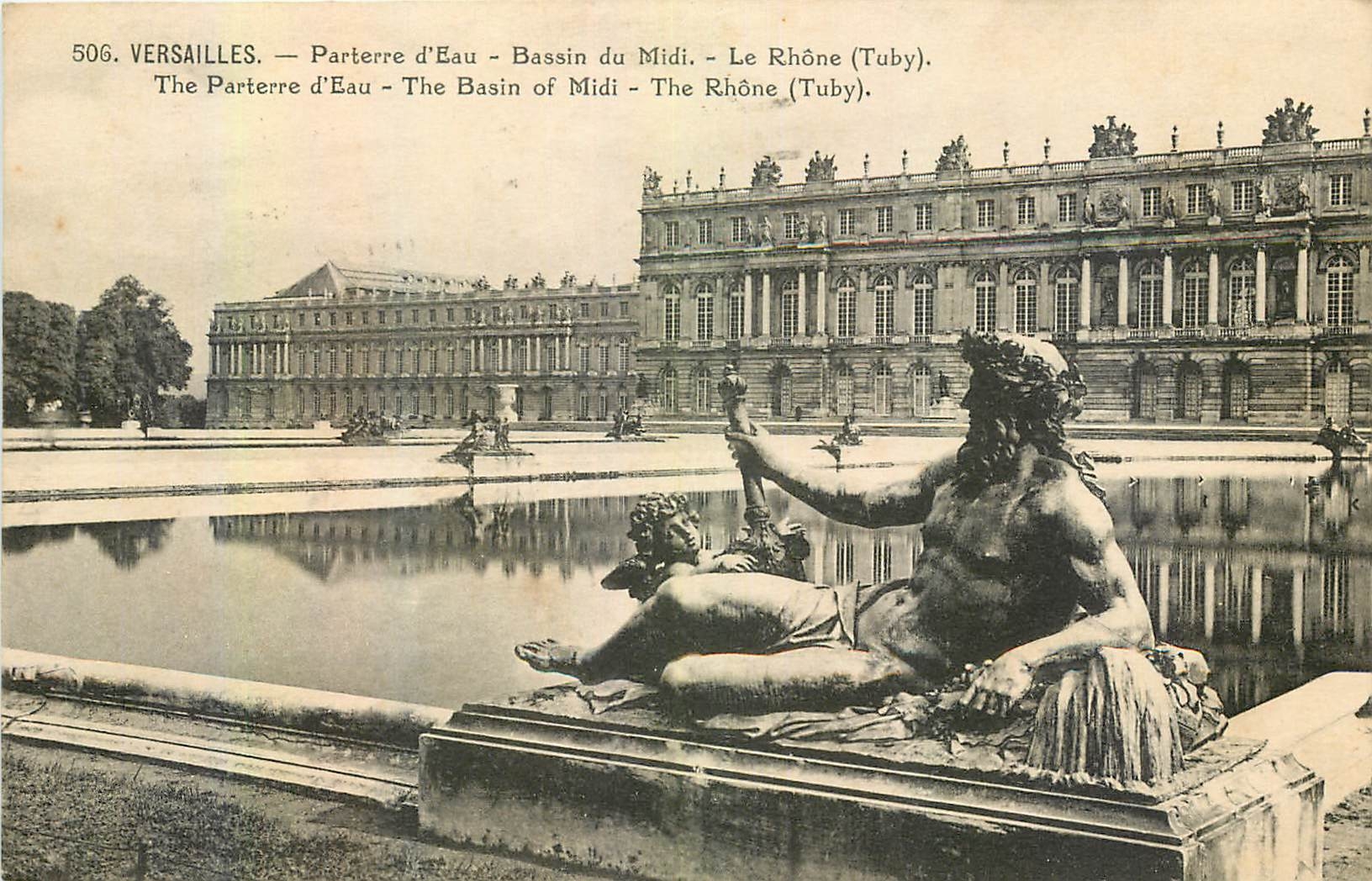 CPA Versailles Parterre d'Eau bassin du Midi le Rhone Tuby
