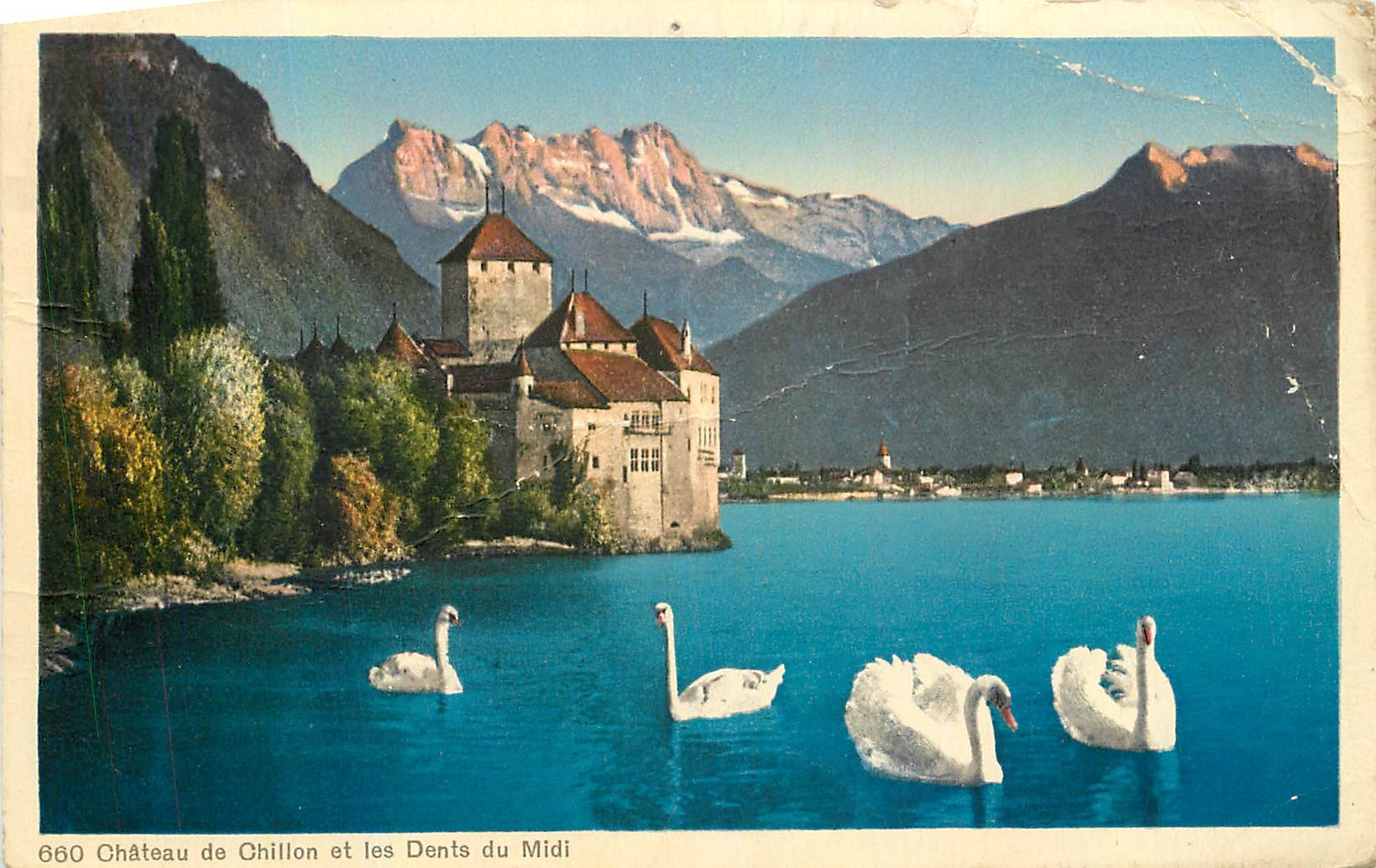 CPA Chateau de Chillon et les Dents du Midi 