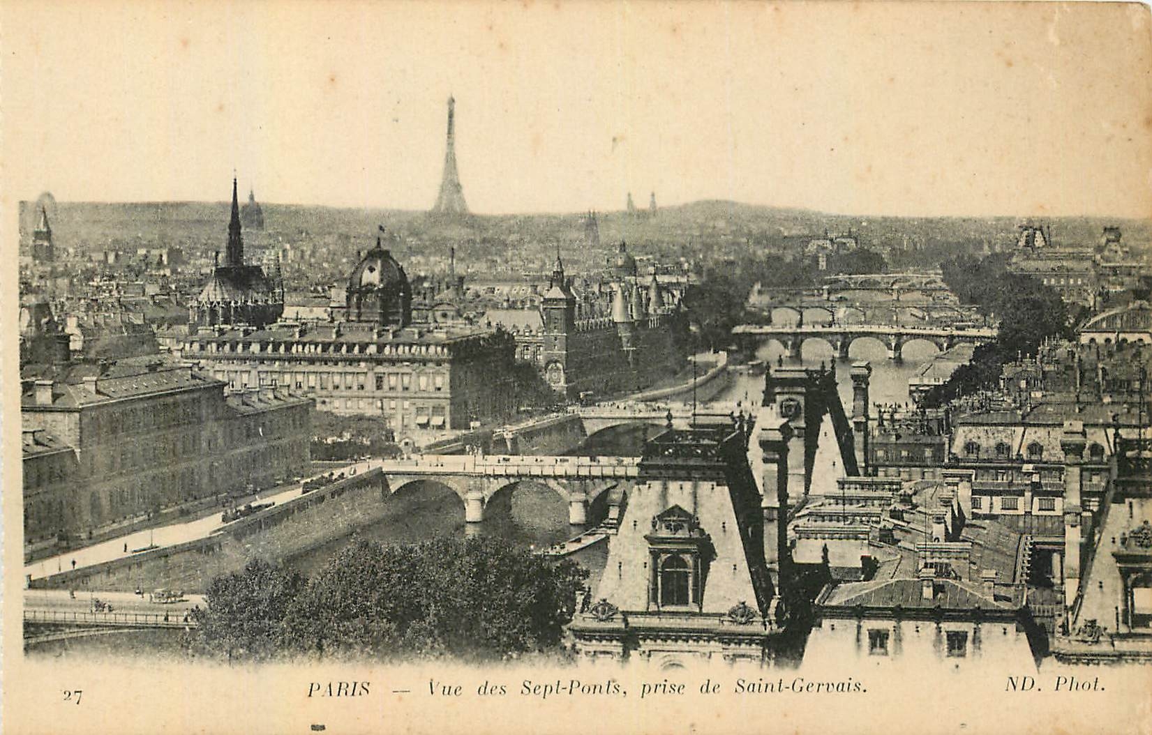 CPA Paris vue des Sept Ponts prise de Saint Gervais 