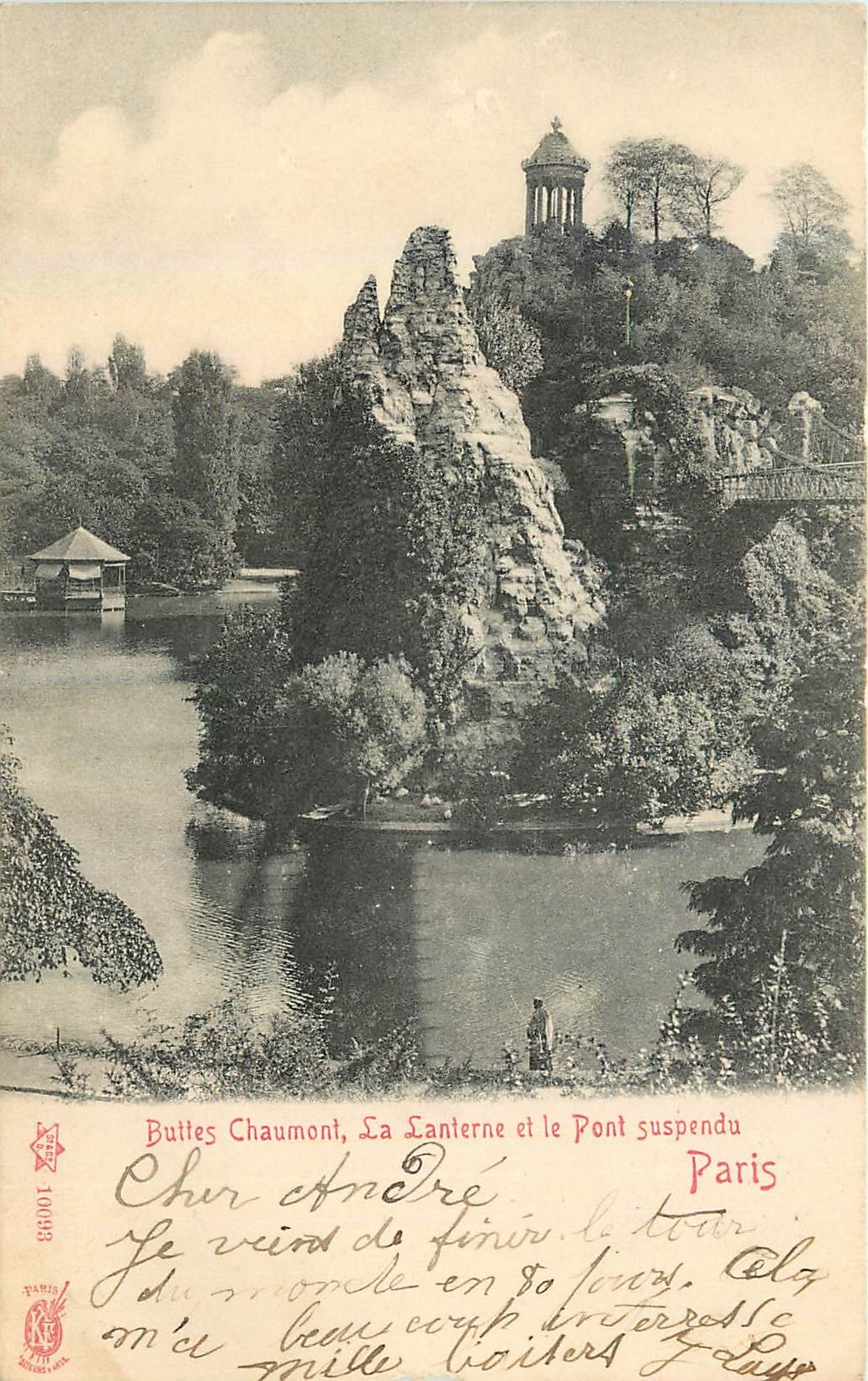 CPA Buttes Chaumont La Lanterne et le Pont Suspendu Paris