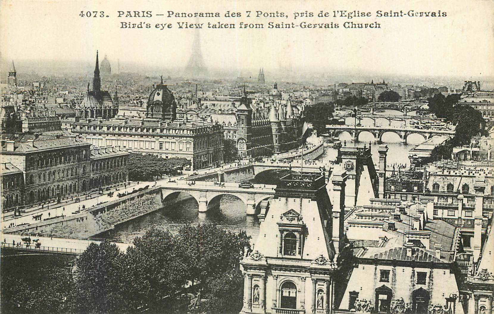 CPA Paris Panorama des 7 Ponts pris de l'Eglise Saint Gervais