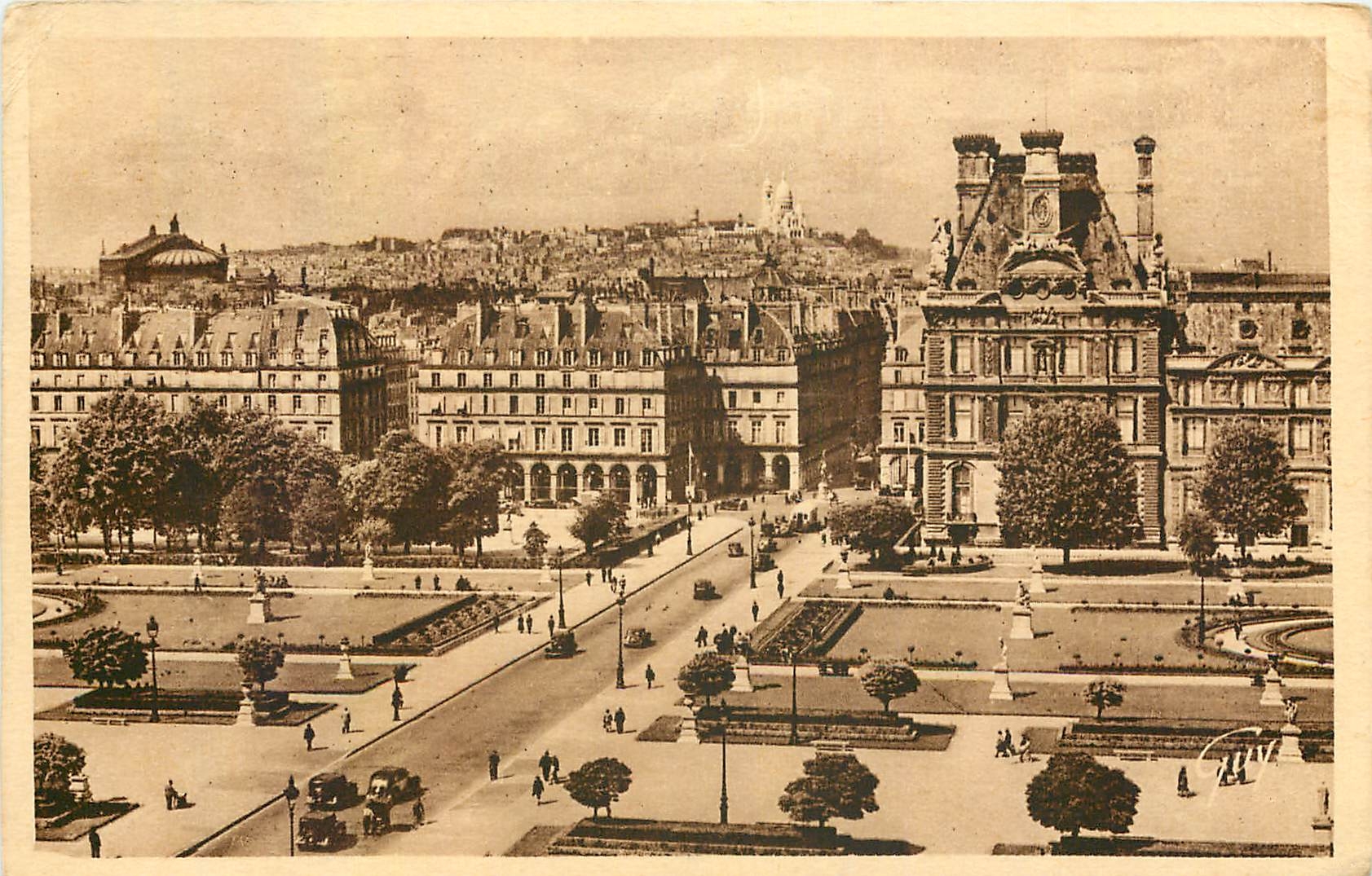 CPA Paris et ses merveilles la butte Montmartre vue du Palais du Louvre