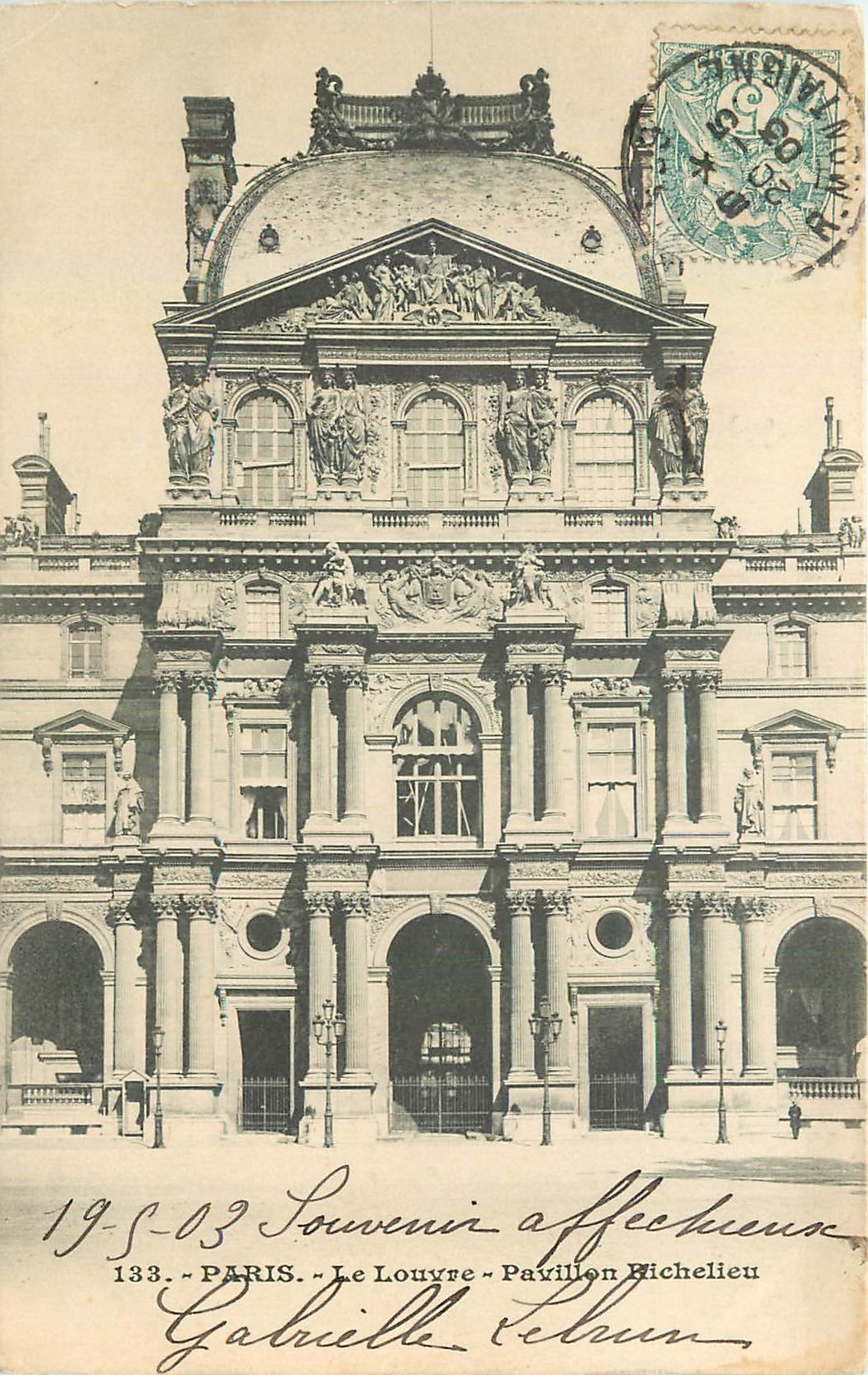 CPA Paris le Louvre Pavillon Richelieu 