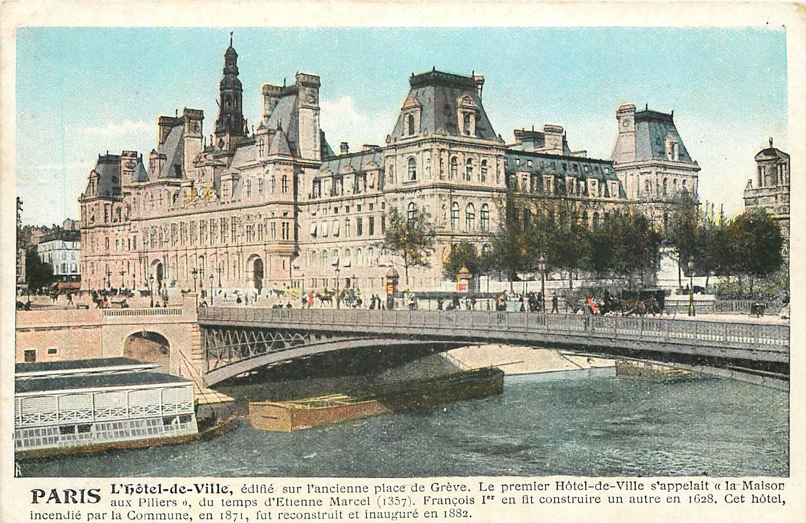 CPA Paris l'Hotel de Ville edifie sur l'ancienne Place de Greve