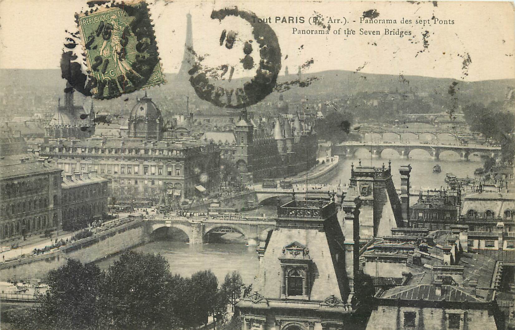 CPA Tout Paris Panorama des Sept Ponts 