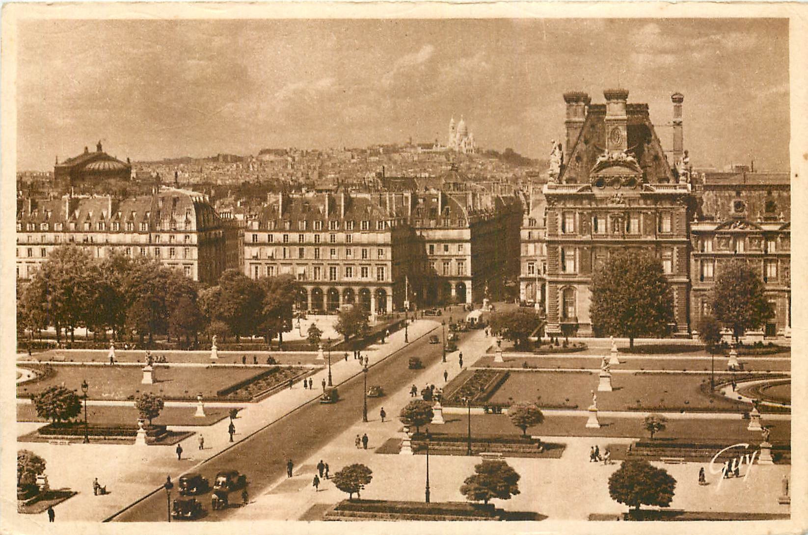 CPA Paris et ses Merveilles La Butte Montmartre vue du Palais du Louvre