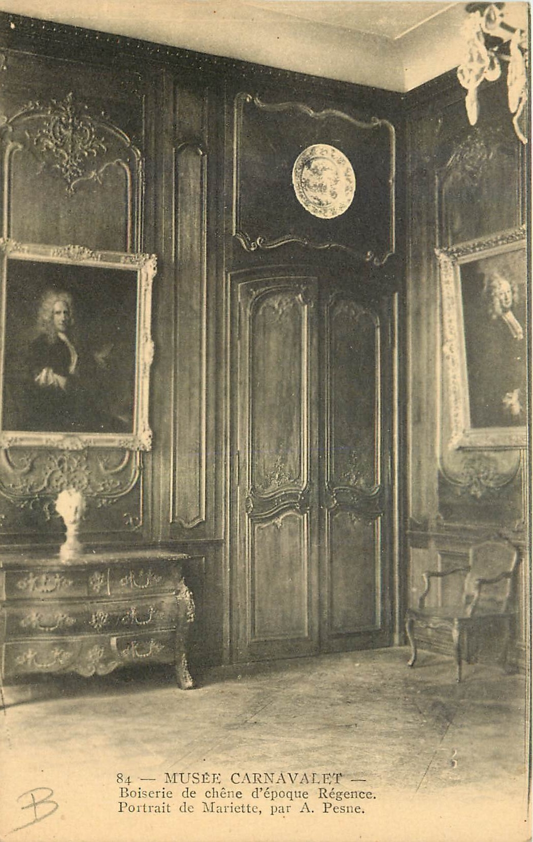 CPA Musee Carnavalet Boiserie de Chene d'epoque Regenee Portrait de Mariette par A Pesne 