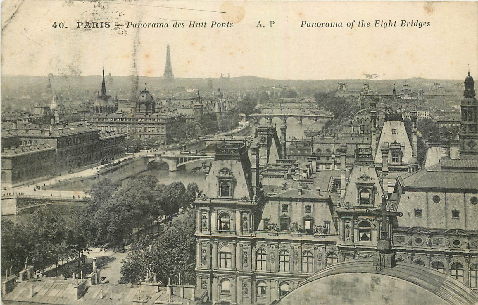 CPA Paris Panorama des Huit Ponts 