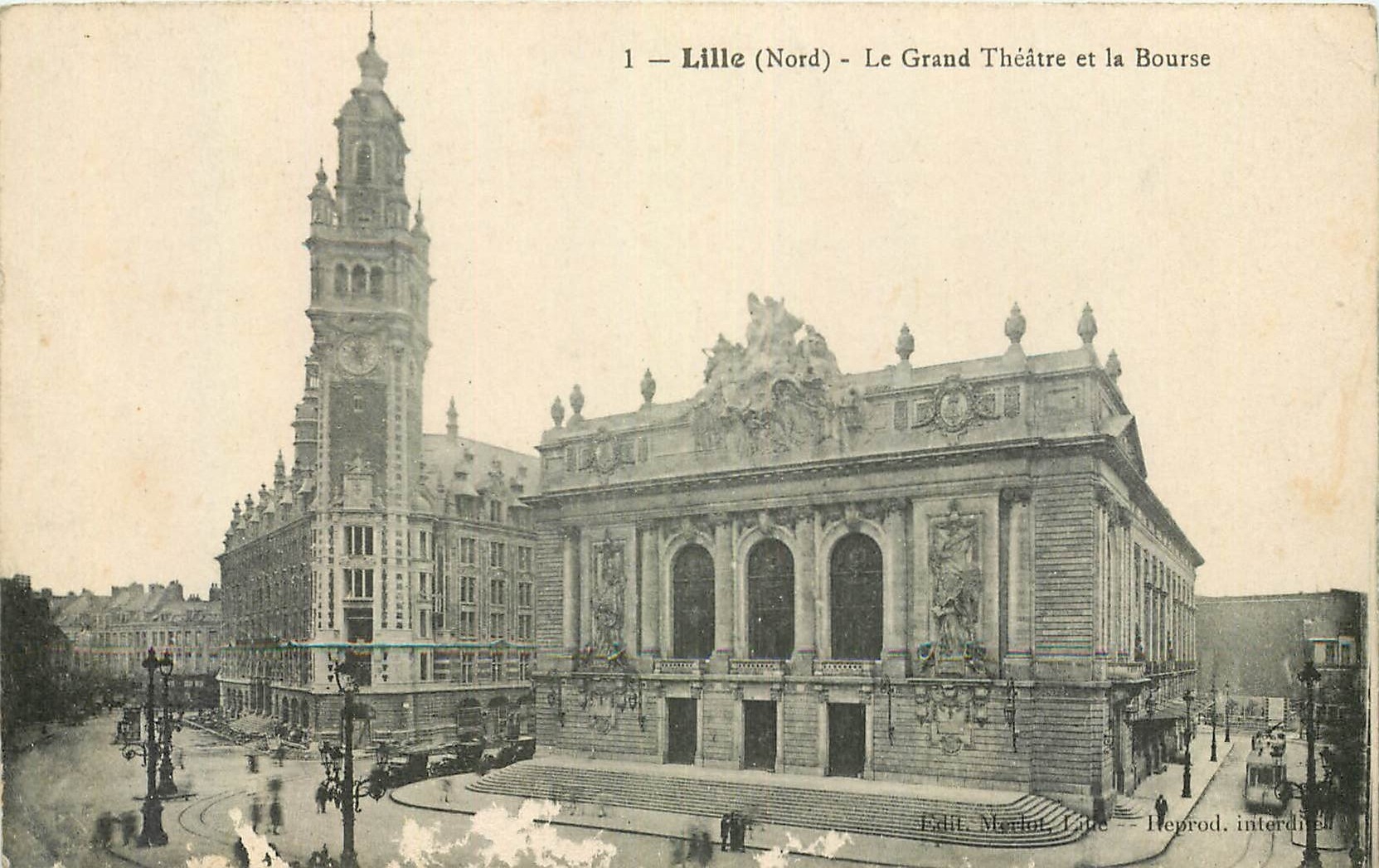 CPA Lille Nord Le Grand Theatre et la Bourse 