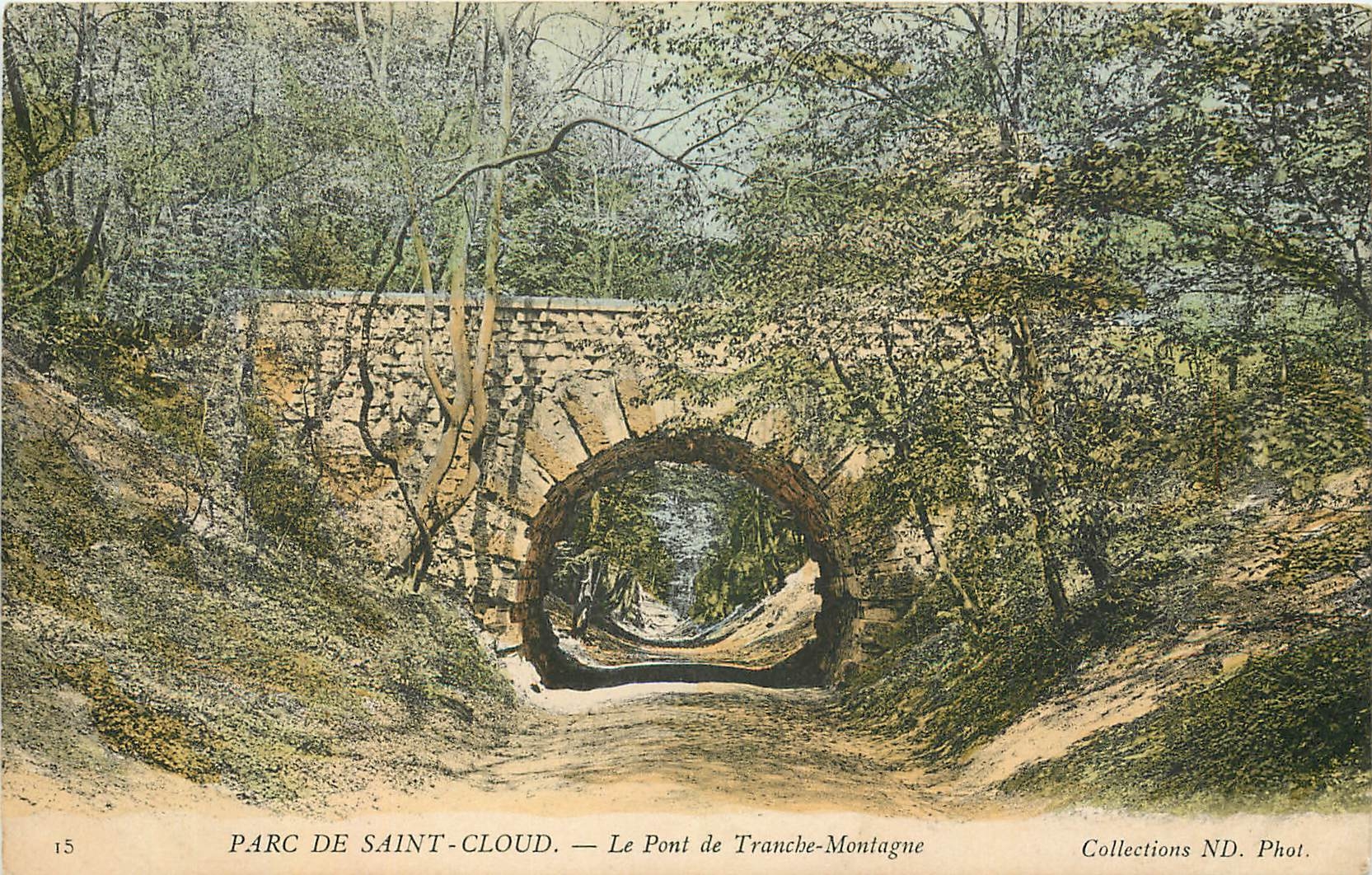 CPA Parc de Saint cloud le Pont de Tranche Montagne 