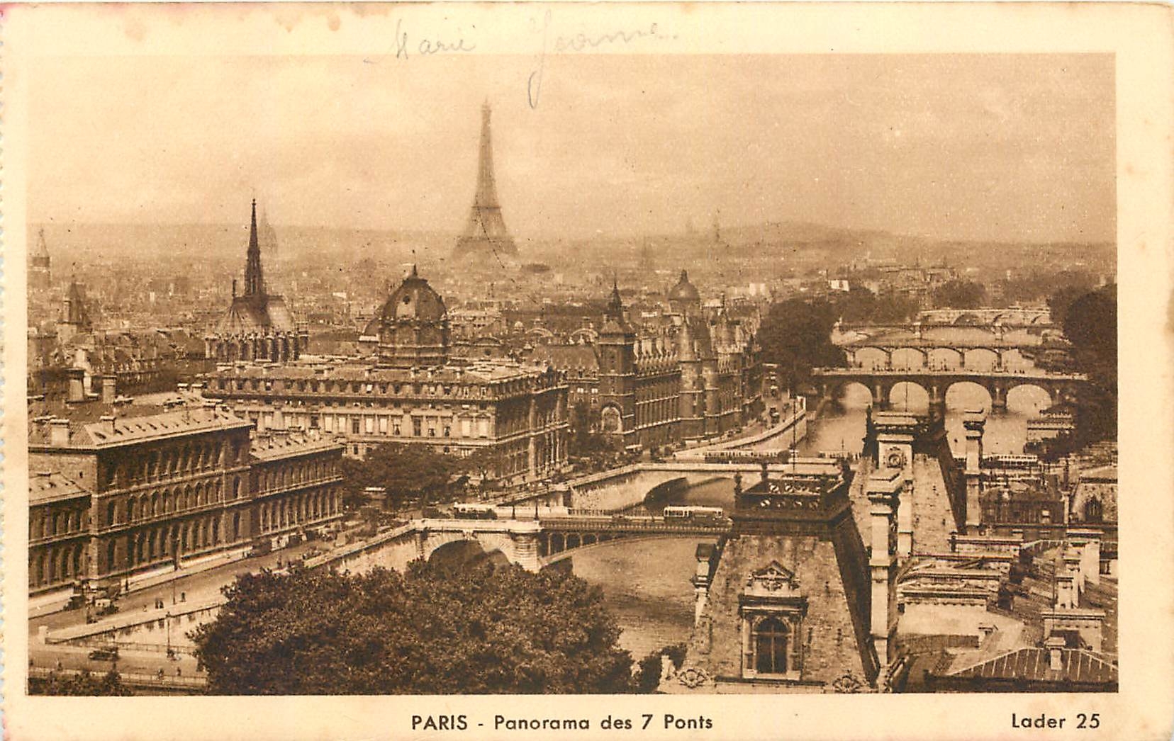 CPA Paris Panorama des 7 Ponts 