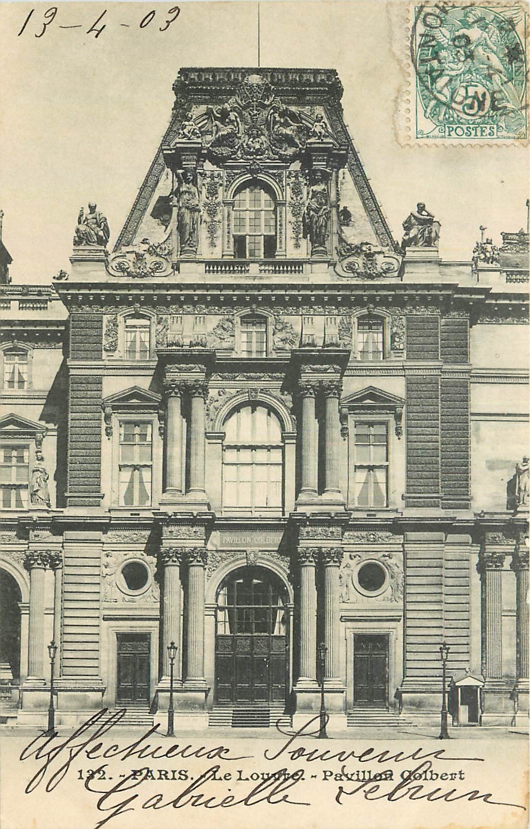 CPA Paris Le Louvre Pavillon Colbert 