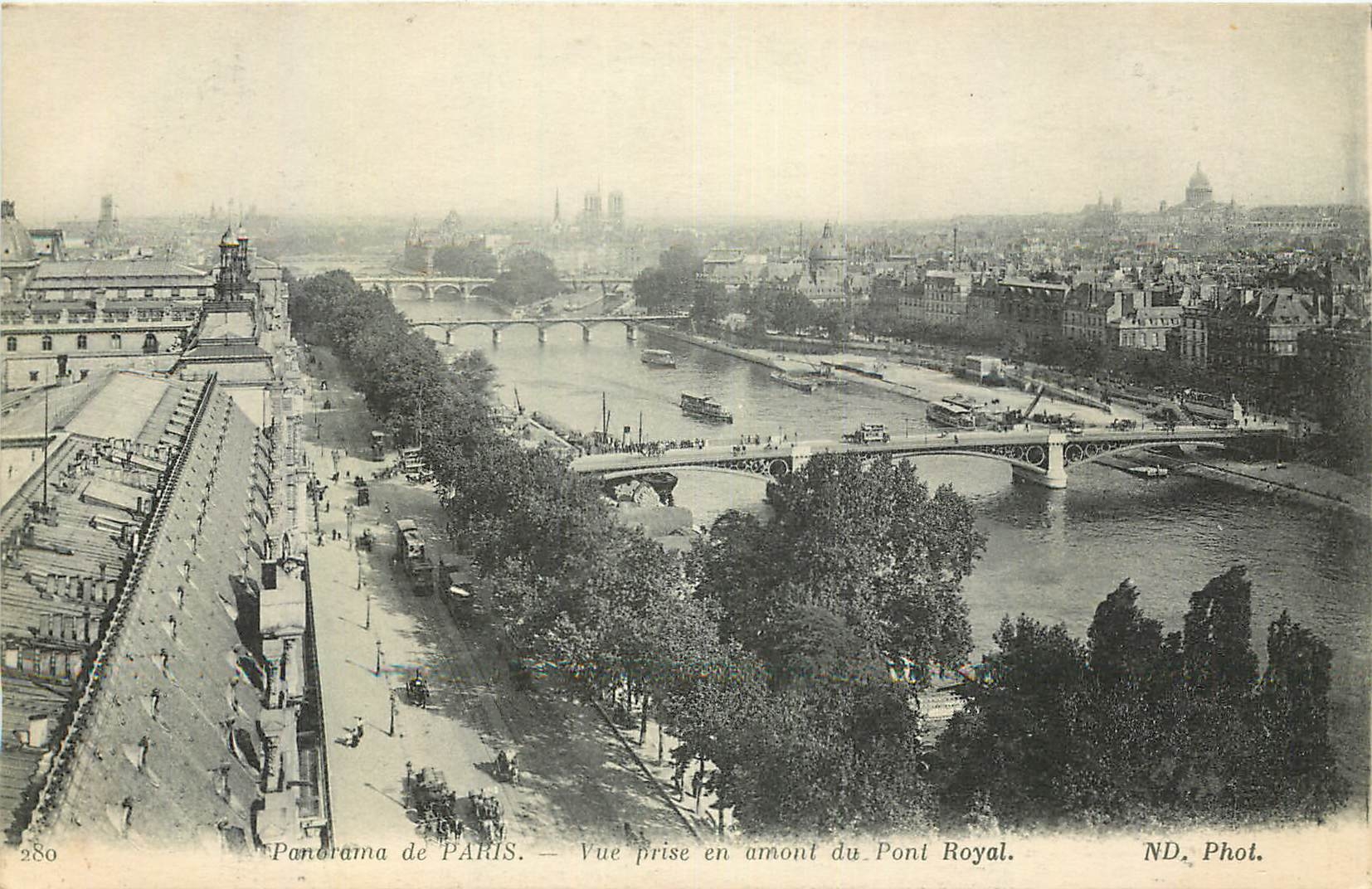 CPA Panorama de Paris vue prise en amont du Pont Royal 