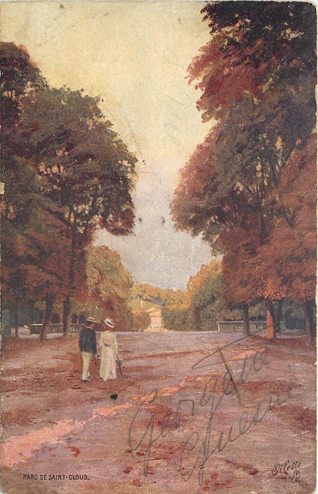 CPA Saint Cloud le Parc Dans le parc etait difie le Chateau 