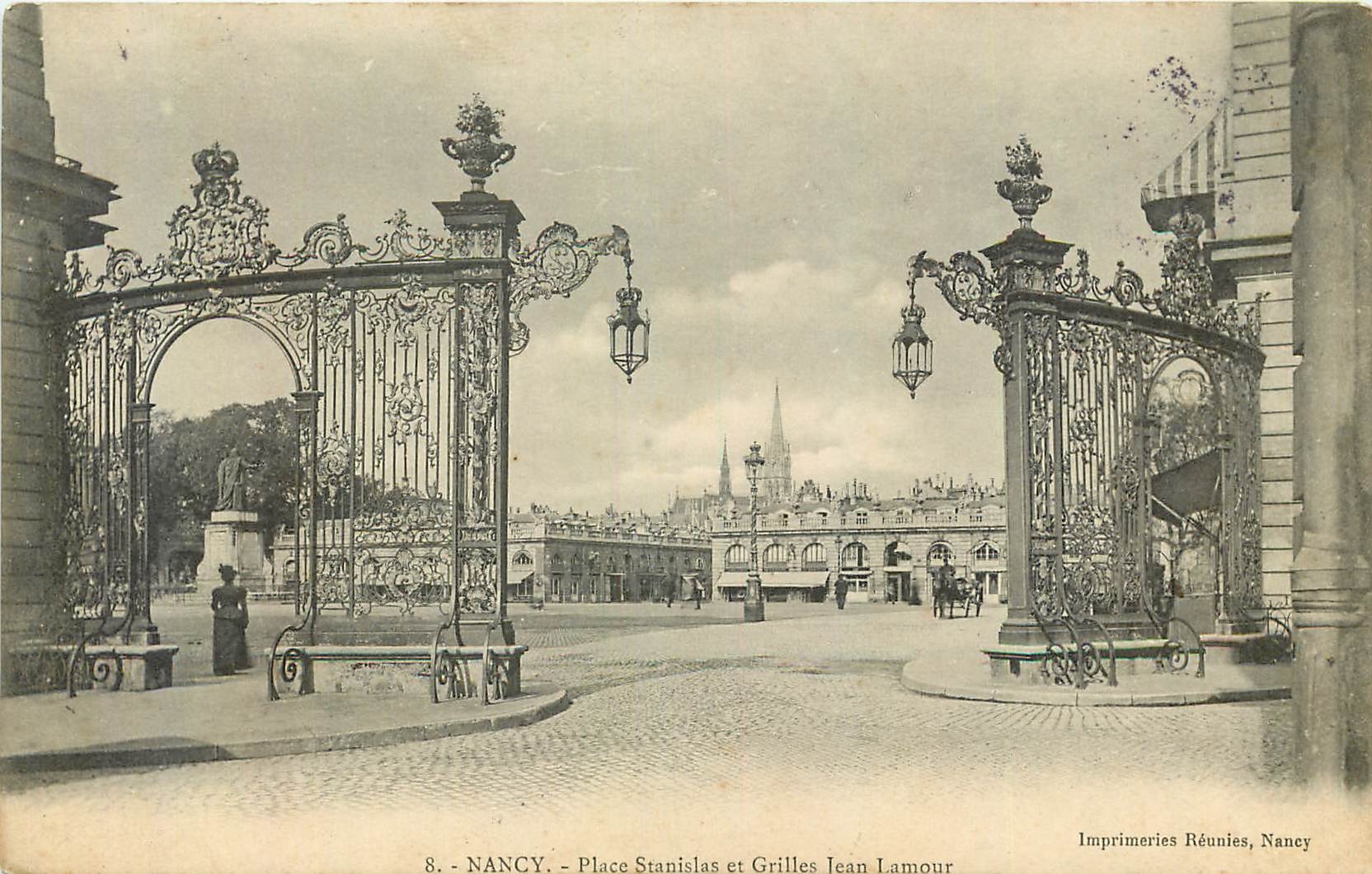 CPA Nancy Place Stanislas et Grilles Jean Lamour